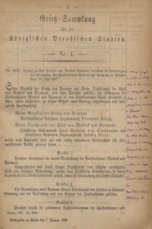 Gesetz-Sammlung für die Königlichen Preußischen Staaten. 1868, Nr. 1 (7 Januar)