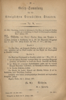 Gesetz-Sammlung für die Königlichen Preußischen Staaten. 1868, Nr. 8 (21 Februar)