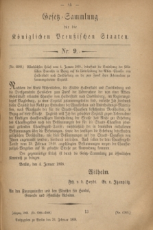 Gesetz-Sammlung für die Königlichen Preußischen Staaten. 1868, Nr. 9 (26 Februar)