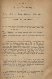 Gesetz-Sammlung für die Königlichen Preußischen Staaten. 1868, Nr. 20 (30 März)