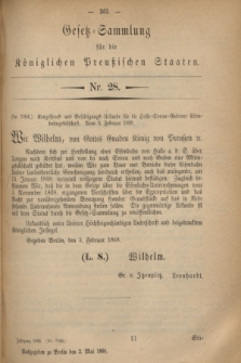 Gesetz-Sammlung für die Königlichen Preußischen Staaten. 1868, Nr. 28 (2 Mai)