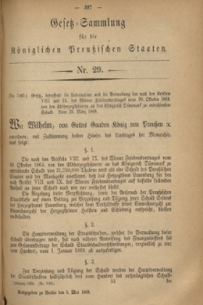 Gesetz-Sammlung für die Königlichen Preußischen Staaten. 1868, Nr. 29 (5 Mai)