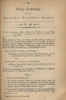 Gesetz-Sammlung für die Königlichen Preußischen Staaten. 1868, No. 40 (18 Juni)