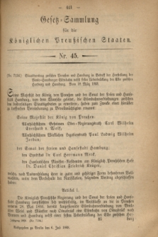 Gesetz-Sammlung für die Königlichen Preußischen Staaten. 1868, Nr. 45 (6 Juli)