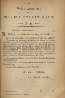 Gesetz-Sammlung für die Königlichen Preußischen Staaten. 1868, Nr. 47 (20 Juli)