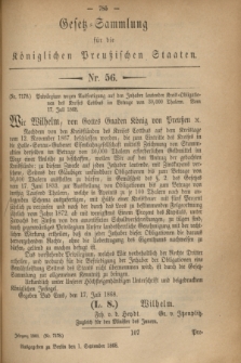 Gesetz-Sammlung für die Königlichen Preußischen Staaten. 1868, Nr. 56 (1 September)