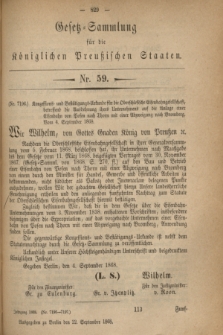 Gesetz-Sammlung für die Königlichen Preußischen Staaten. 1868, Nr. 59 (22 September)