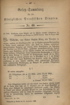 Gesetz-Sammlung für die Königlichen Preußischen Staaten. 1868, Nr. 60 (25 September)