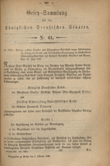 Gesetz-Sammlung für die Königlichen Preußischen Staaten. 1868, Nr. 61 (8 October)