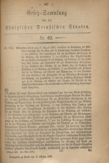 Gesetz-Sammlung für die Königlichen Preußischen Staaten. 1868, Nr. 62 (12 October)