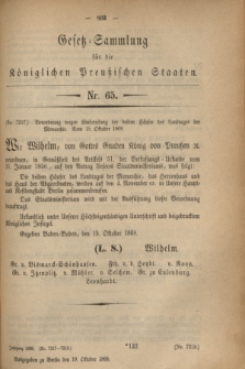 Gesetz-Sammlung für die Königlichen Preußischen Staaten. 1868, Nr. 65 (19 October)
