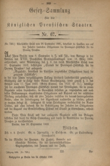 Gesetz-Sammlung für die Königlichen Preußischen Staaten. 1868, Nr. 67 (24 October)