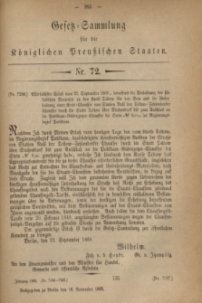 Gesetz-Sammlung für die Königlichen Preußischen Staaten. 1868, Nr. 72 (16 November)