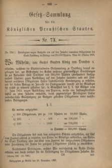 Gesetz-Sammlung für die Königlichen Preußischen Staaten. 1868, Nr. 73 (20 November)