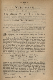 Gesetz-Sammlung für die Königlichen Preußischen Staaten. 1868, Nr. 76 (7 Dezember)