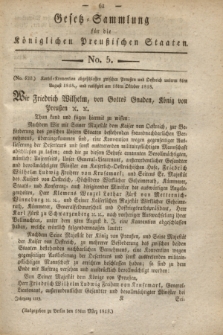 Gesetz-Sammlung für die Königlichen Preußischen Staaten. 1819, No. 5 (18 März)
