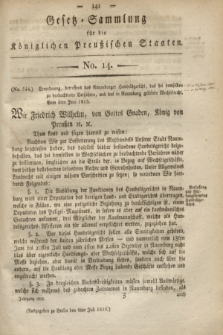 Gesetz-Sammlung für die Königlichen Preußischen Staaten. 1819, No. 14 (8 Juli)