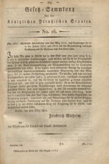 Gesetz-Sammlung für die Königlichen Preußischen Staaten. 1819, No. 16 (1 August)