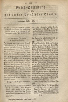 Gesetz-Sammlung für die Königlichen Preußischen Staaten. 1819, No. 17 (10 August)