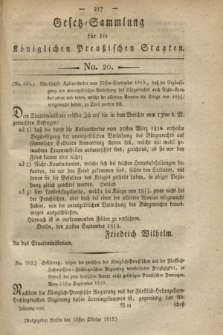 Gesetz-Sammlung für die Königlichen Preußischen Staaten. 1819, No. 20 (26 Oktober)
