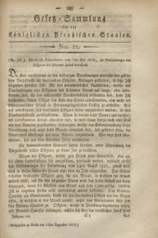 Gesetz-Sammlung für die Königlichen Preußischen Staaten. 1819, No. 22 (16 Dezember) + dod. + wkładka