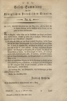 Gesetz-Sammlung für die Königlichen Preußischen Staaten. 1828, No. 6 (26 April)