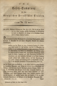 Gesetz-Sammlung für die Königlichen Preußischen Staaten. 1828, No. 14 (23 August)