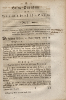Gesetz-Sammlung für die Königlichen Preußischen Staaten. 1829. No. 11 (11 August)