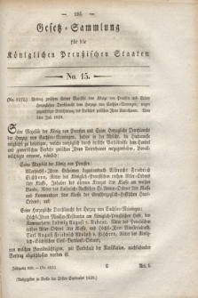 Gesetz-Sammlung für die Königlichen Preußischen Staaten. 1829. No. 15 (28 September)