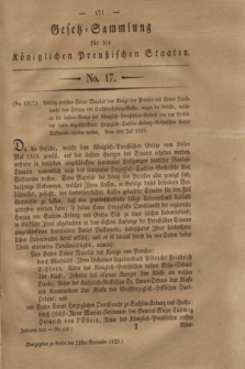 Gesetz-Sammlung für die Königlichen Preußischen Staaten. 1829. No. 17 (21 November)