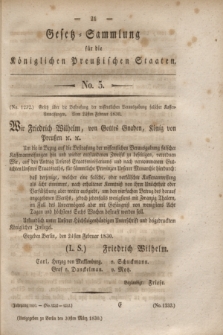 Gesetz-Sammlung für die Königlichen Preußischen Staaten. 1830, No. 5 (30 März)