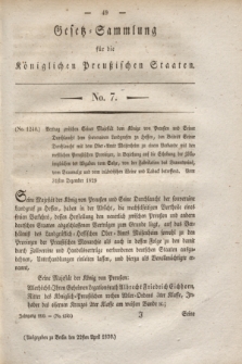 Gesetz-Sammlung für die Königlichen Preußischen Staaten. 1830, No. 7 (22 April)