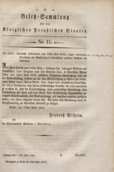 Gesetz-Sammlung für die Königlichen Preußischen Staaten. 1830, No. 11 (18 Juni)
