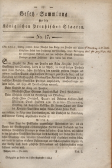 Gesetz-Sammlung für die Königlichen Preußischen Staaten. 1830, No. 17 (22 September)