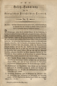 Gesetz-Sammlung für die Königlichen Preußischen Staaten. 1832, No. 5 (2 März) + wkładka
