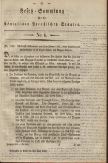 Gesetz-Sammlung für die Königlichen Preußischen Staaten. 1832, No. 6 (3 März) + wkładka