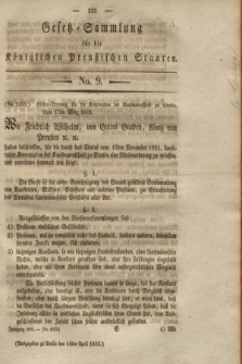 Gesetz-Sammlung für die Königlichen Preußischen Staaten. 1832, No. 9 (14 April)