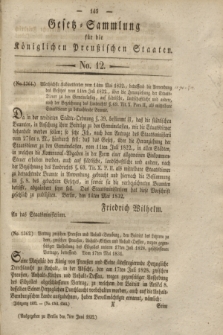 Gesetz-Sammlung für die Königlichen Preußischen Staaten. 1832, No. 12 (7 Juni)