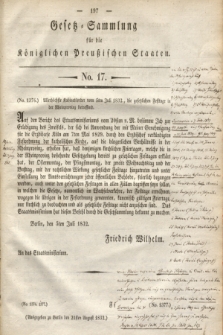 Gesetz-Sammlung für die Königlichen Preußischen Staaten. 1832, No. 17 (21 August)