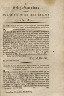 Gesetz-Sammlung für die Königlichen Preußischen Staaten. 1832, No. 21 (22 November)