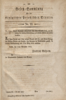 Gesetz-Sammlung für die Königlichen Preußischen Staaten. 1832, No. 22 (31 Dezember)
