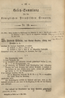 Gesetz-Sammlung für die Königlichen Preußischen Staaten. 1854, Nr. 15 (8 Mai)