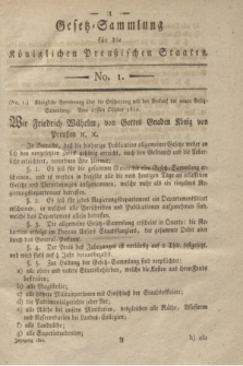 Gesetz-Sammlung für die Königlichen Preußischen Staaten. 1810, No. 1 (27 Oktober) + wkładka