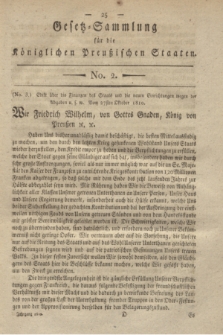 Gesetz-Sammlung für die Königlichen Preußischen Staaten. 1810, No. 2 (30 Oktober) + wkładka