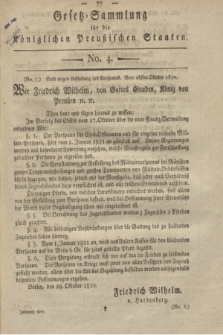 Gesetz-Sammlung für die Königlichen Preußischen Staaten. 1810, No. 4 (28 Oktober)