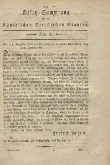 Gesetz-Sammlung für die Königlichen Preußischen Staaten. 1810, No. 8 (28 December)