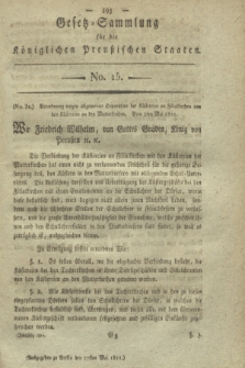 Gesetz-Sammlung für die Königlichen Preußischen Staaten. 1811, No. 15 (2 Mai)