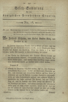 Gesetz-Sammlung für die Königlichen Preußischen Staaten. 1811, No. 18 (26 Juli)
