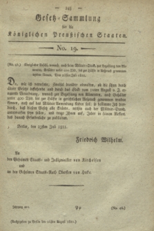 Gesetz-Sammlung für die Königlichen Preußischen Staaten. 1811, No. 19 (26 August)