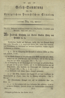 Gesetz-Sammlung für die Königlichen Preußischen Staaten. 1811, No. 22 (3 October)